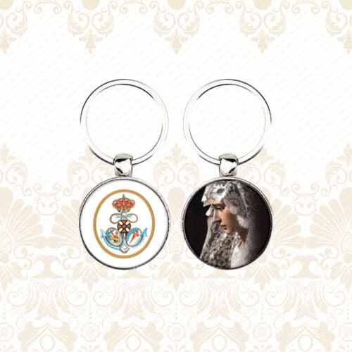llaveros circulares para cofrades, de acabo metálico